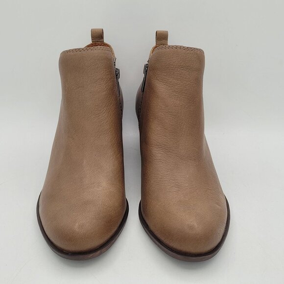 Lucky Brand Basel Women's 8.5 Ankle Boots Booties Leather Zip Light Brown - Picture 6 of 12